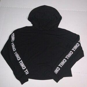 Raggs II‎ Riches Women Small Black 'Chill' Long Sleeve Pullover Oversized Hoodie